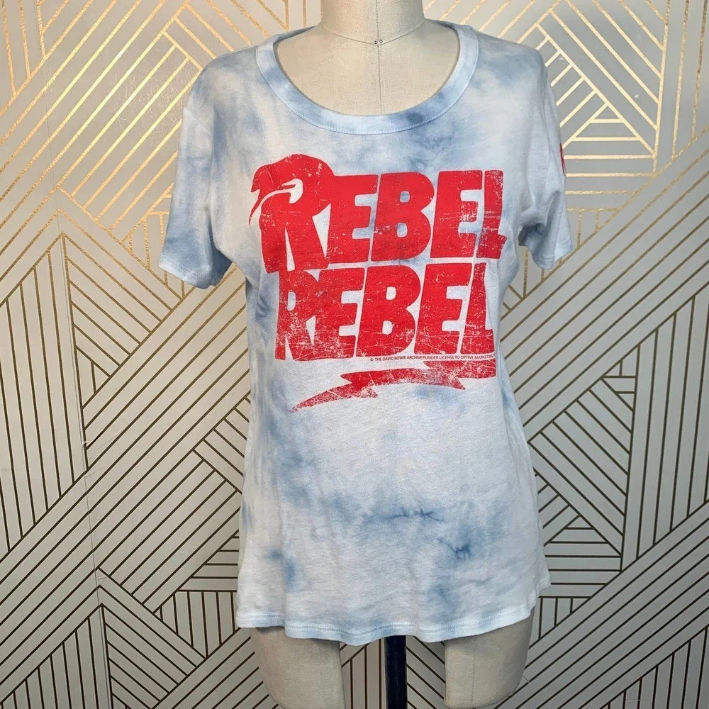 Chaser Rebel Rebel David Bowie‎ Blue Tie Dye Tee